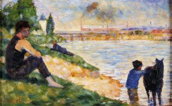 Georges Seurat : Bathing at Asnieres, The Black Horse